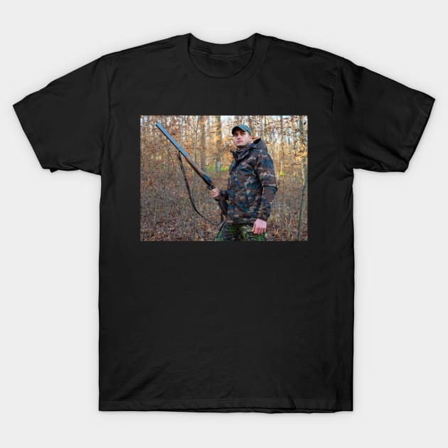 Hunter with shotgun T-Shirt by naturalis